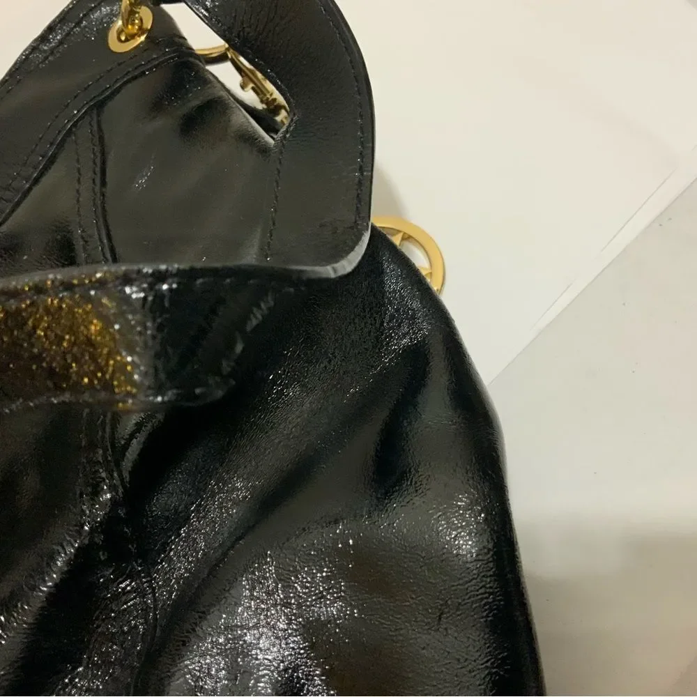 Michael Kors Textured Leather Zipper Shoulder Black Bag Purse - Picture 14 of 15